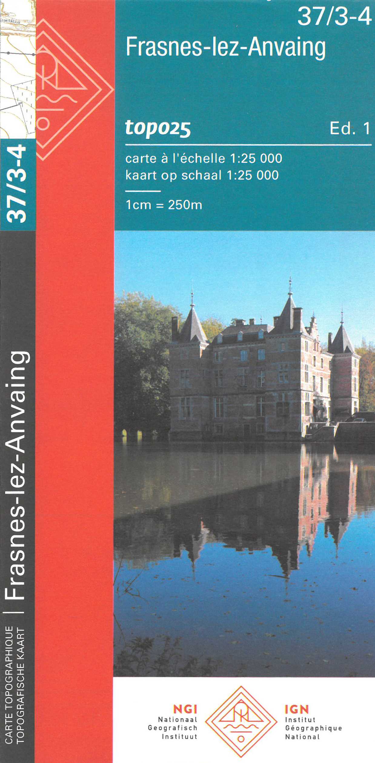 Online bestellen: Wandelkaart - Topografische kaart 37/3-4 Topo25 Frasnes les Anvaing | NGI - Nationaal Geografisch Instituut