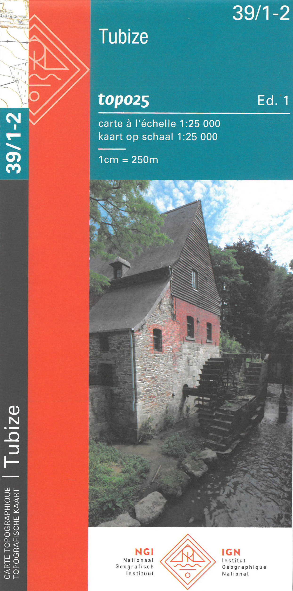 Online bestellen: Wandelkaart - Topografische kaart 39/1-2 Topo25 Tubize | NGI - Nationaal Geografisch Instituut