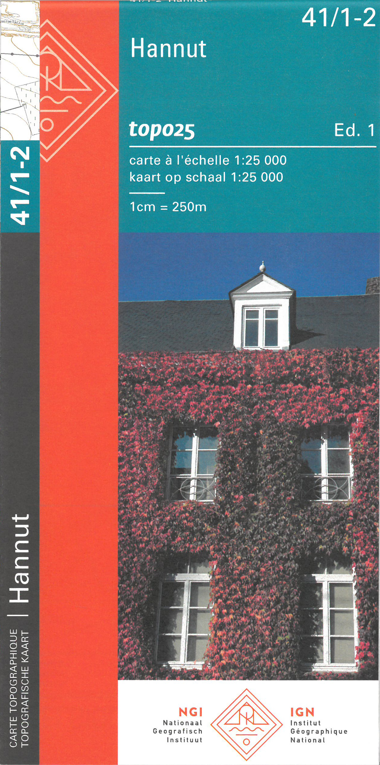 Online bestellen: Wandelkaart - Topografische kaart 41/1-2 Topo25 Hannut | NGI - Nationaal Geografisch Instituut