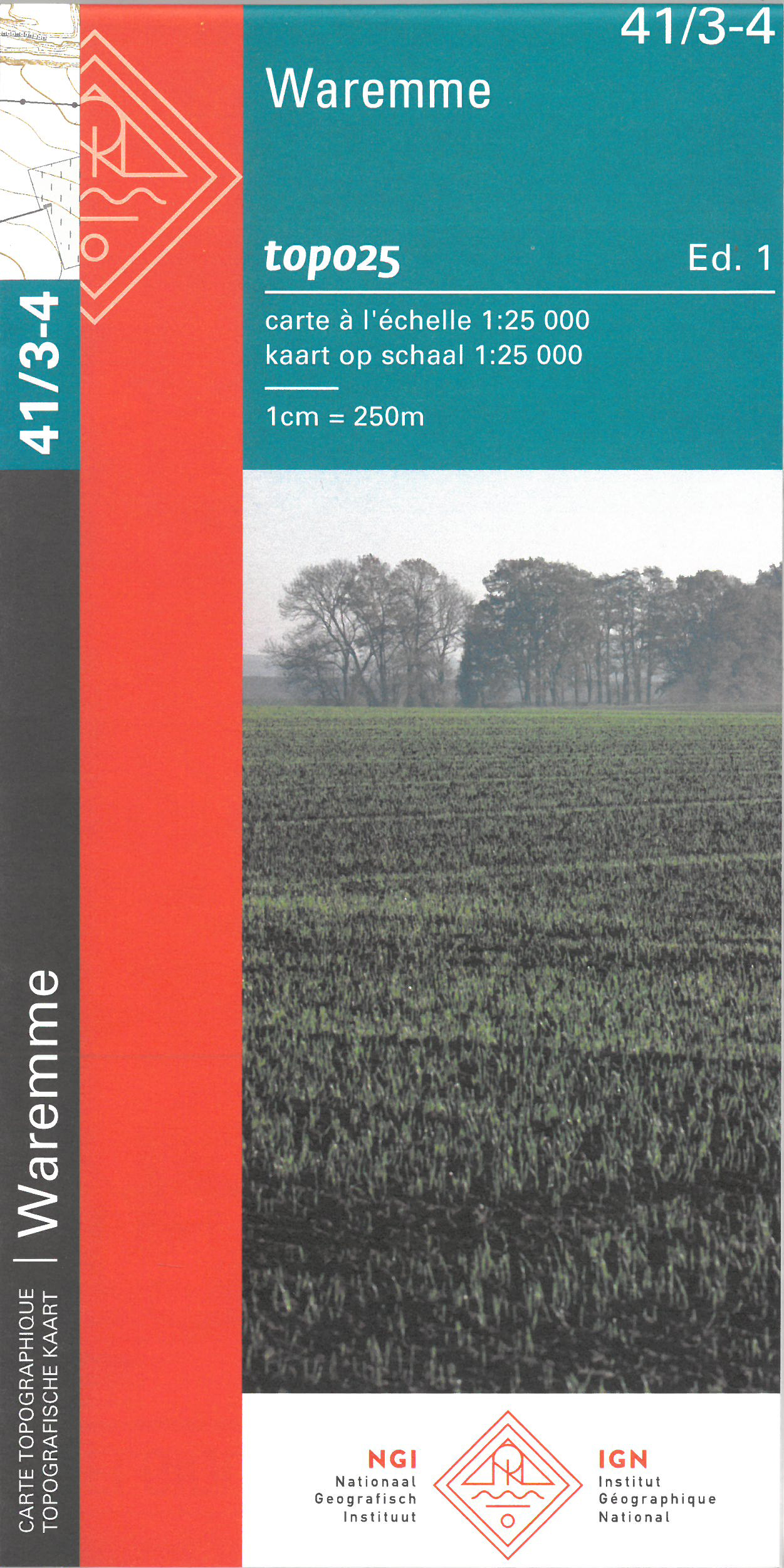 Online bestellen: Wandelkaart - Topografische kaart 41/3-4 Topo25 Waremme | NGI - Nationaal Geografisch Instituut