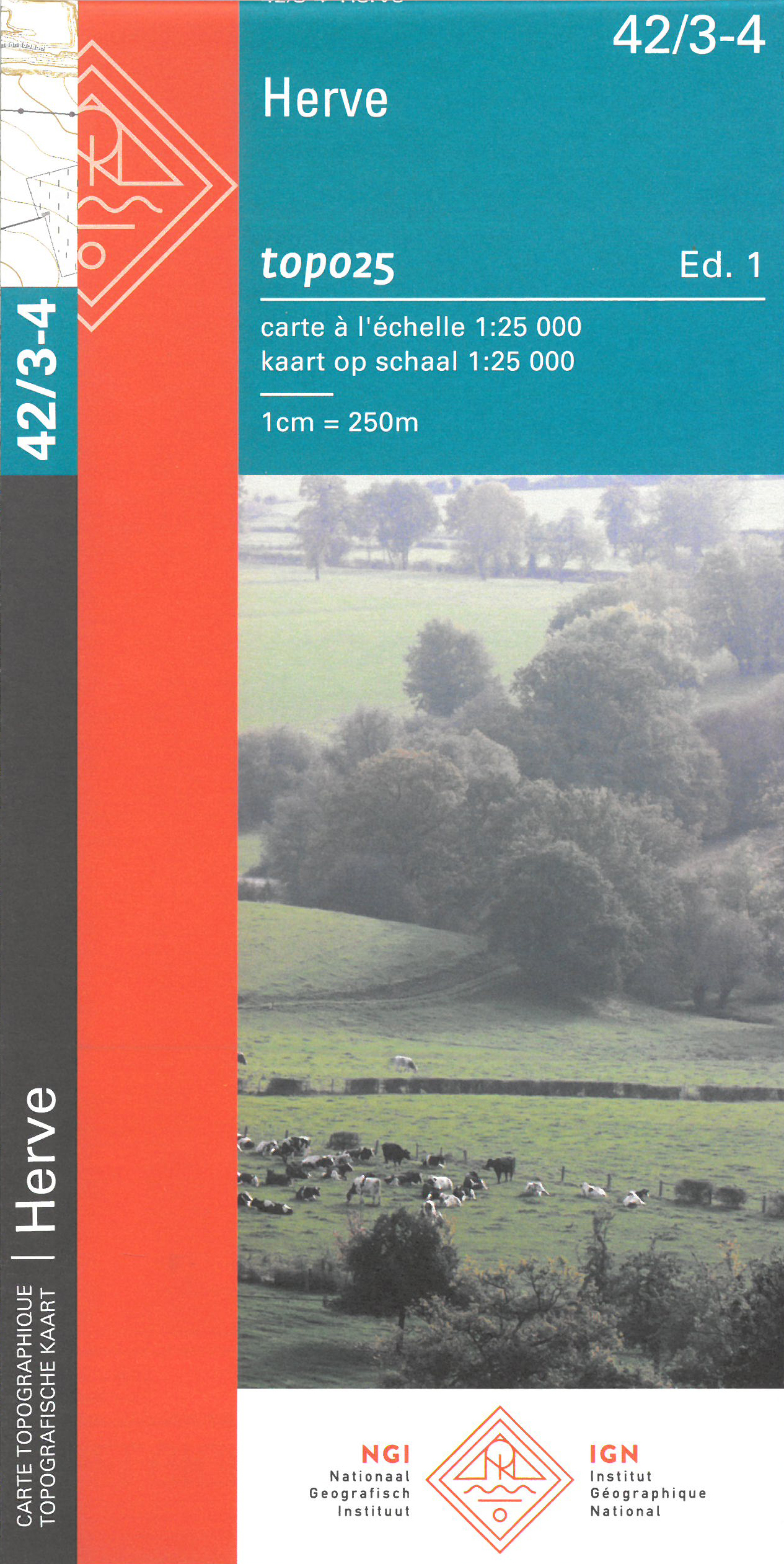 Online bestellen: Wandelkaart - Topografische kaart 42/3-4 Topo25 Herve | NGI - Nationaal Geografisch Instituut