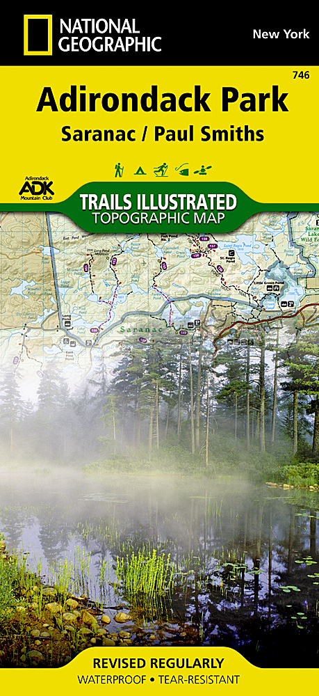 Online bestellen: Wandelkaart - Topografische kaart 746 Adirondack Park - Saranac - Paul Smiths | National Geographic