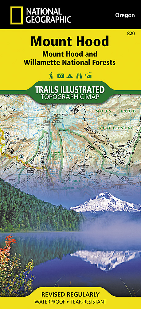 Online bestellen: Wandelkaart - Topografische kaart 820 Mount Hood and Willamette National Forests | National Geographic