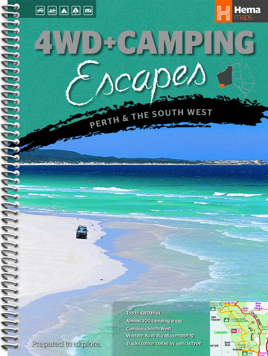 Online bestellen: Wegenatlas - Campinggids 4WD + Camping Escapes - Perth & the South West | Hema Maps