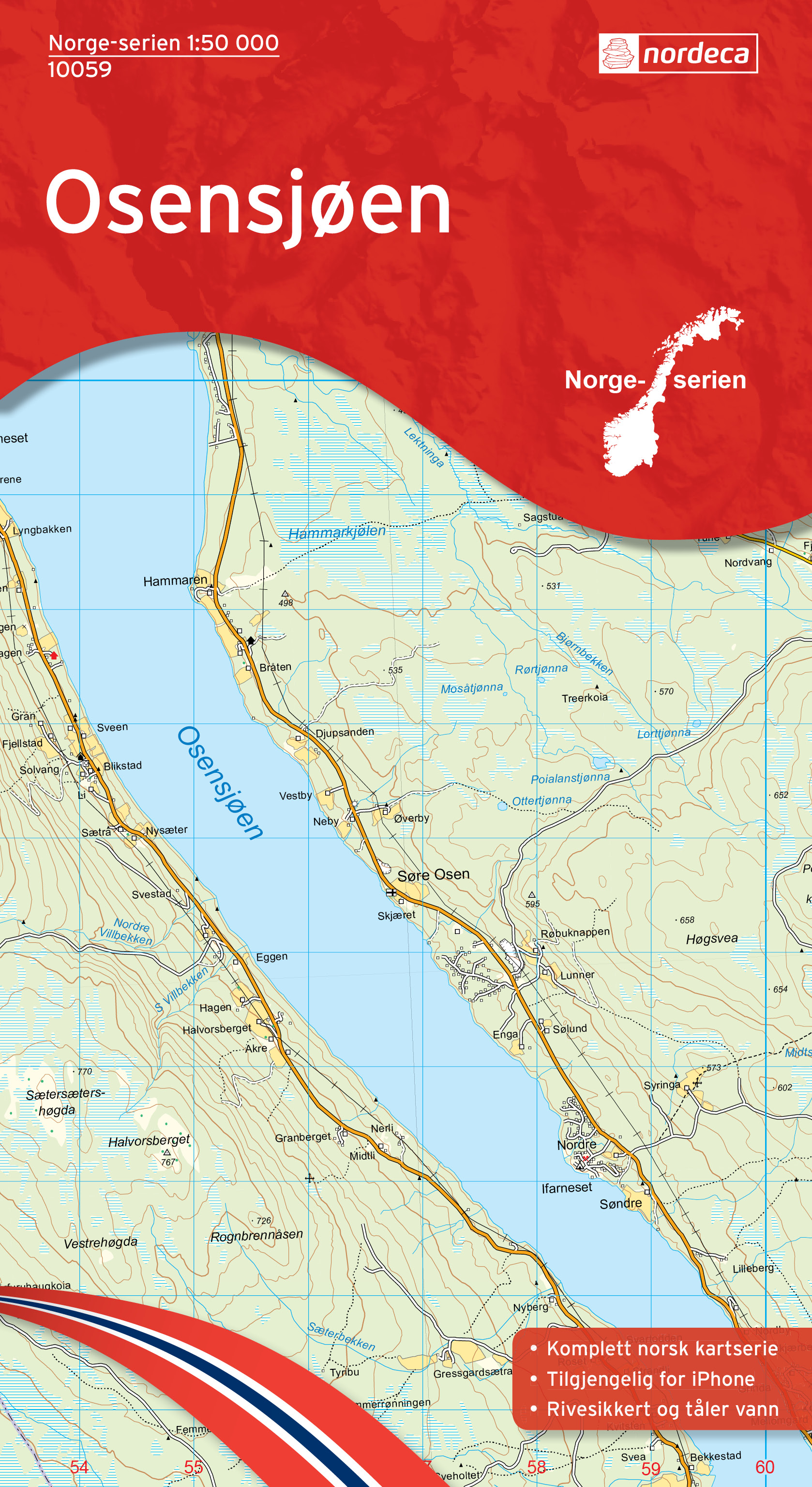 Online bestellen: Wandelkaart - Topografische kaart 10059 Norge Serien Osensjøen | Nordeca