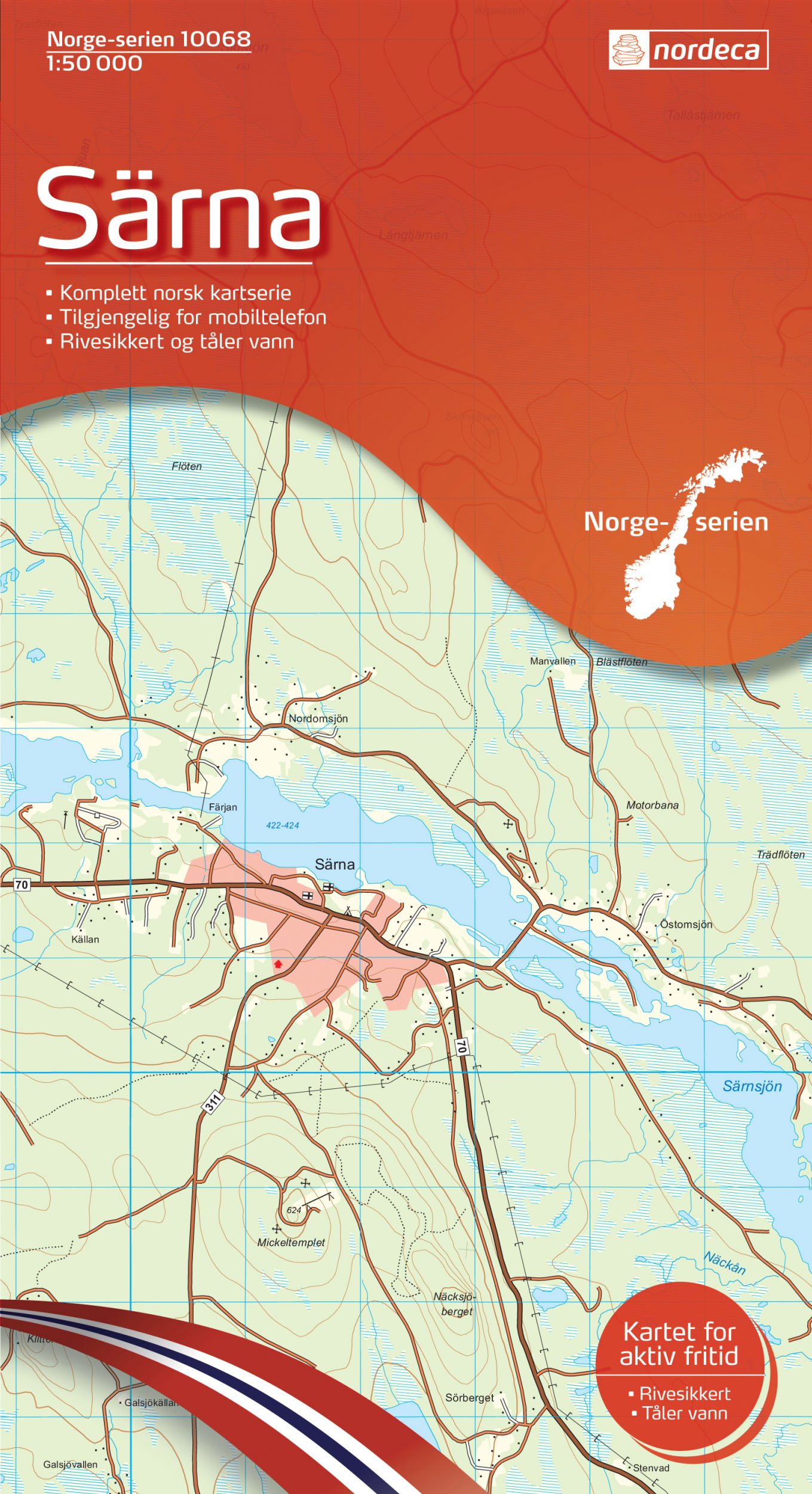 Online bestellen: Wandelkaart - Topografische kaart 10068 Norge Serien Särna | Nordeca