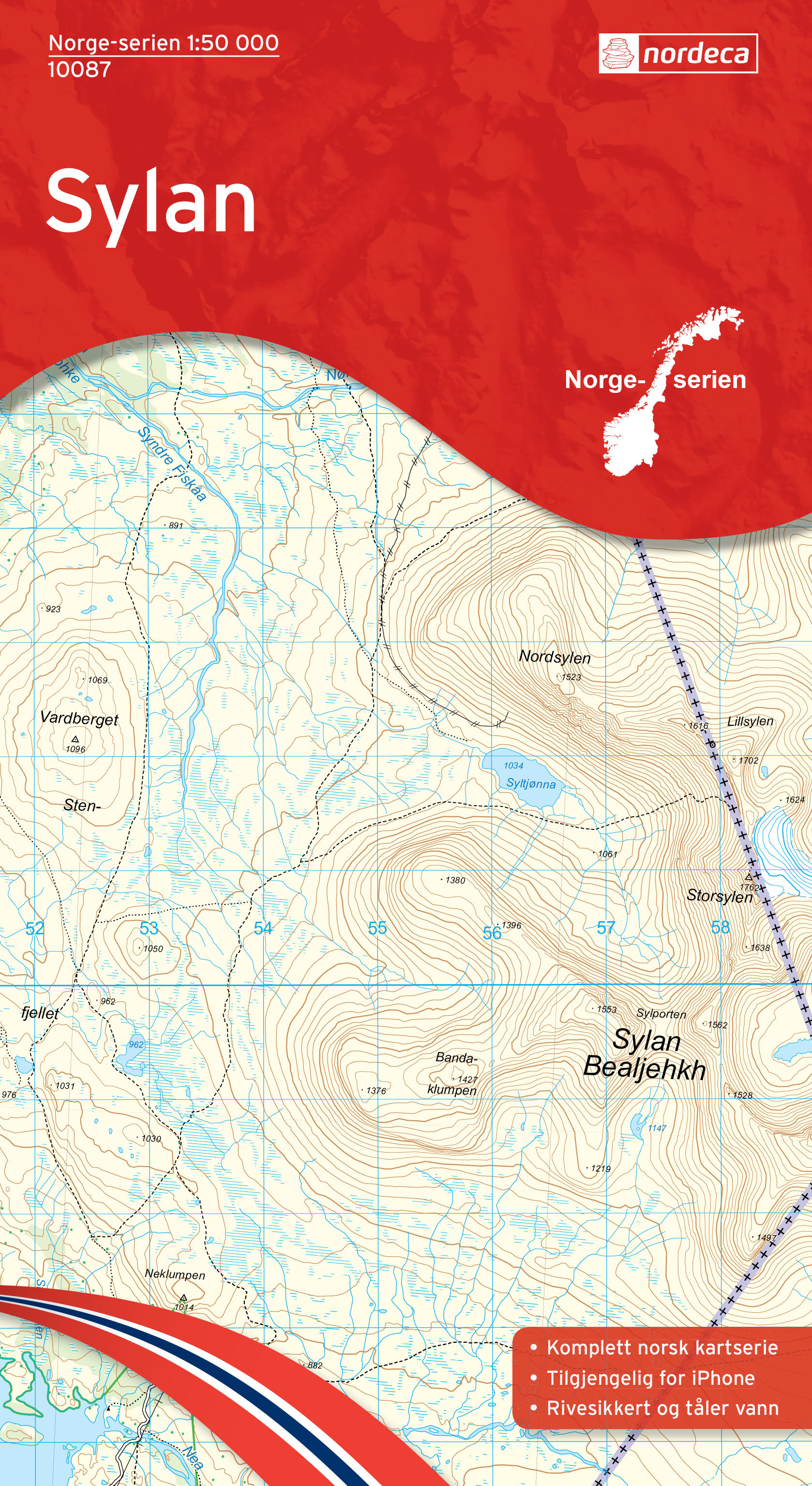 Online bestellen: Wandelkaart - Topografische kaart 10087 Norge Serien Sylan | Nordeca