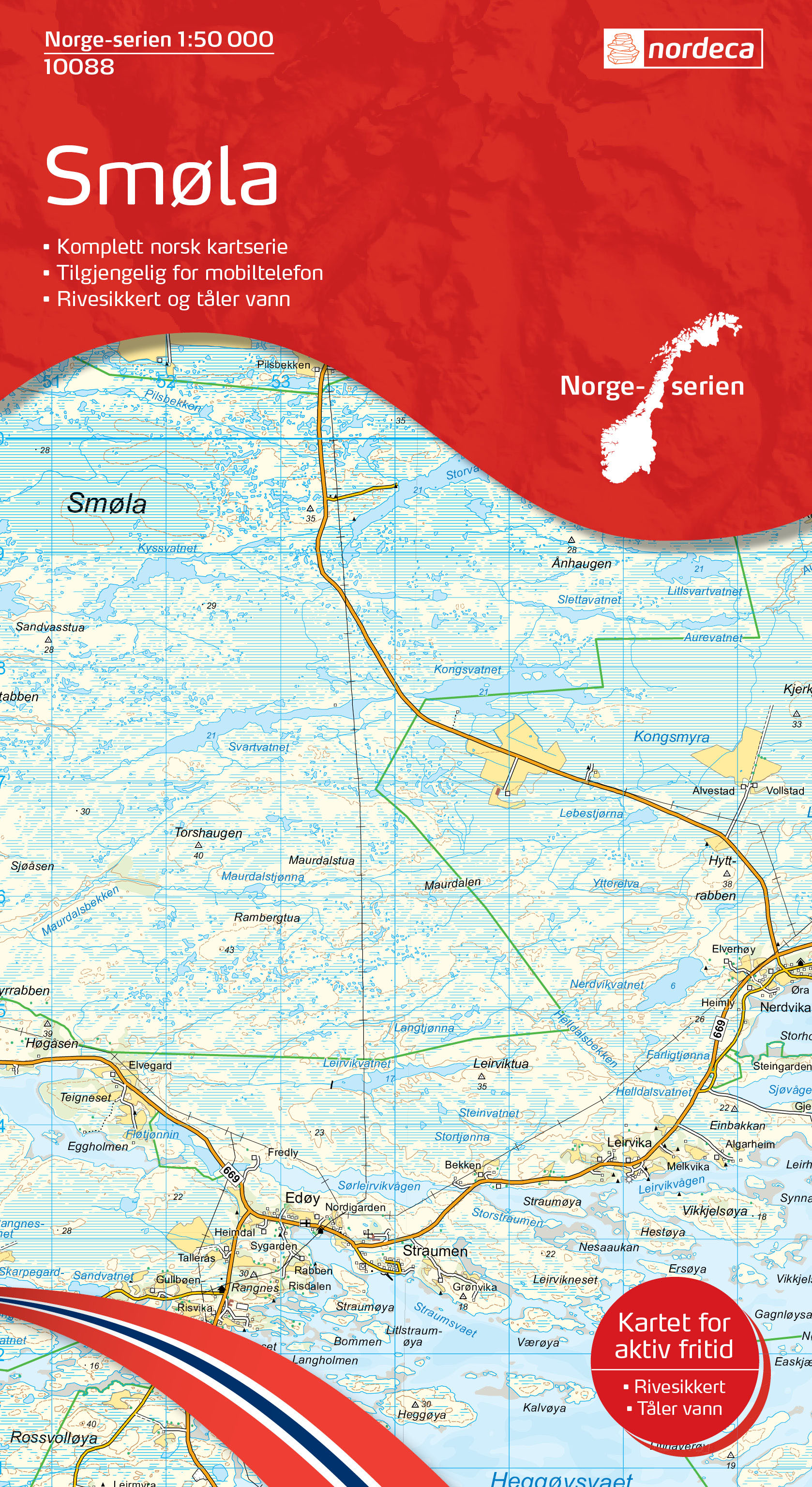 Online bestellen: Wandelkaart - Topografische kaart 10088 Norge Serien Smøla | Nordeca