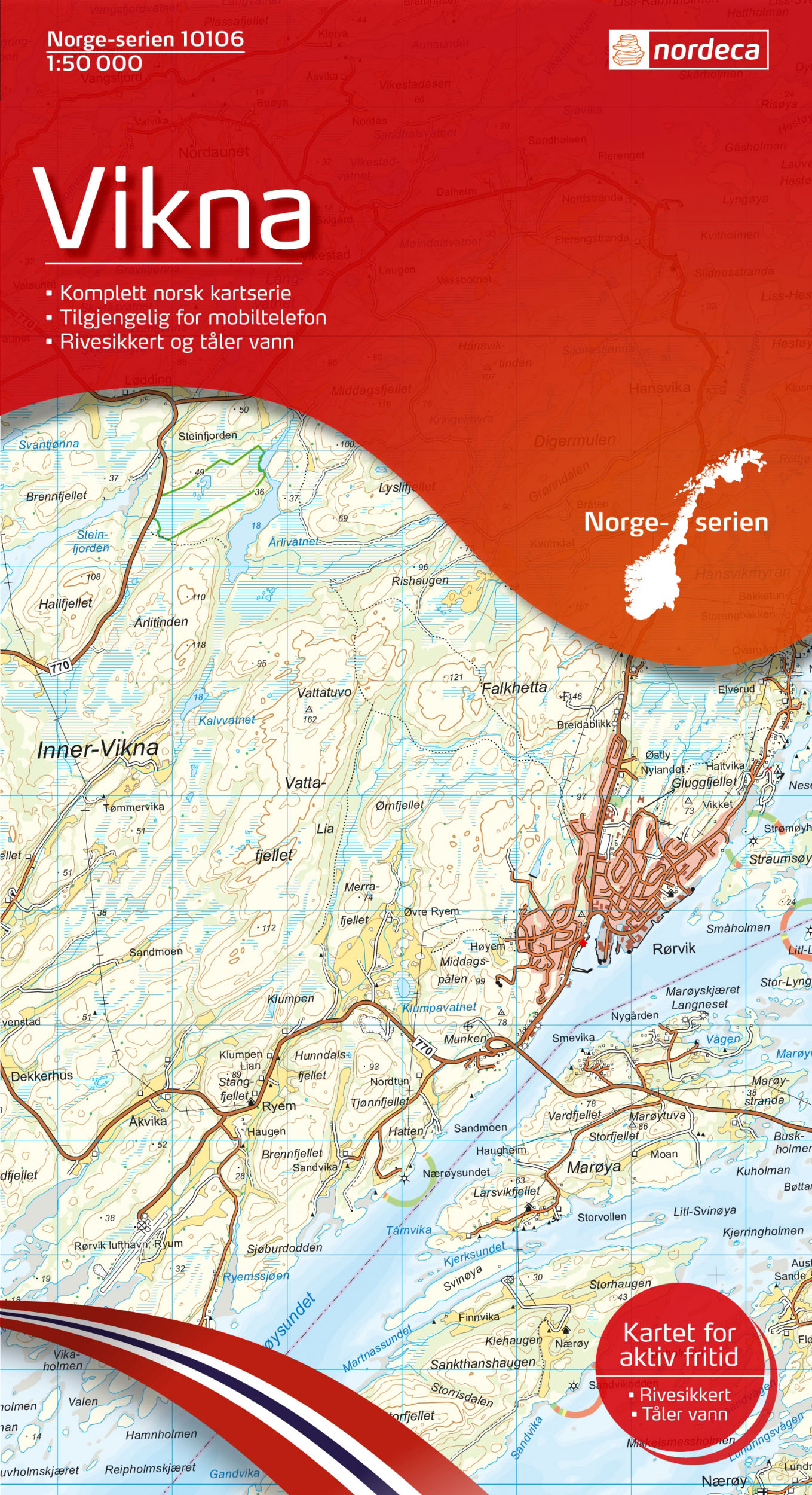 Online bestellen: Wandelkaart - Topografische kaart 10106 Norge Serien Vikna | Nordeca