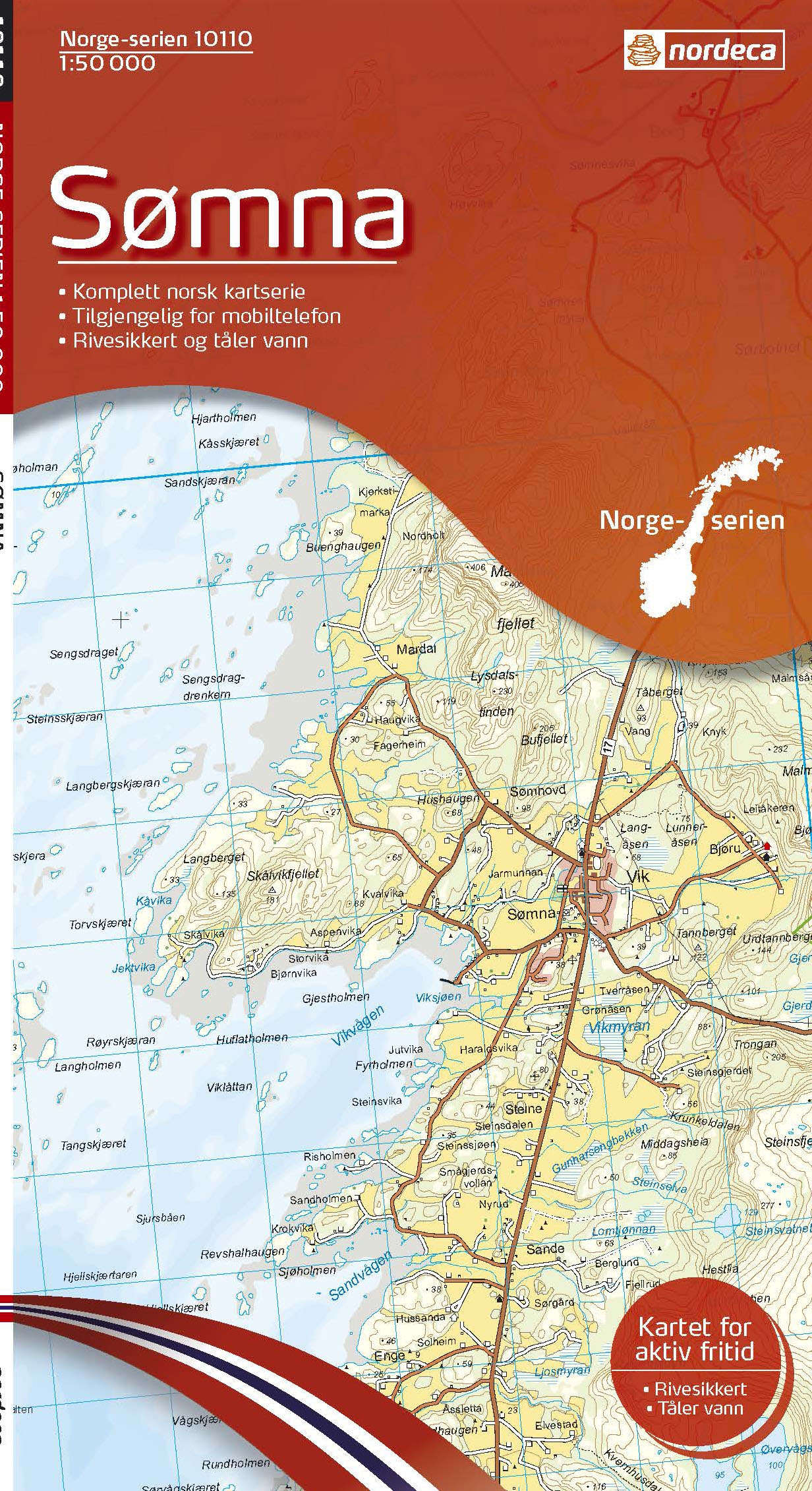 Online bestellen: Wandelkaart - Topografische kaart 10110 Norge Serien Sømna | Nordeca