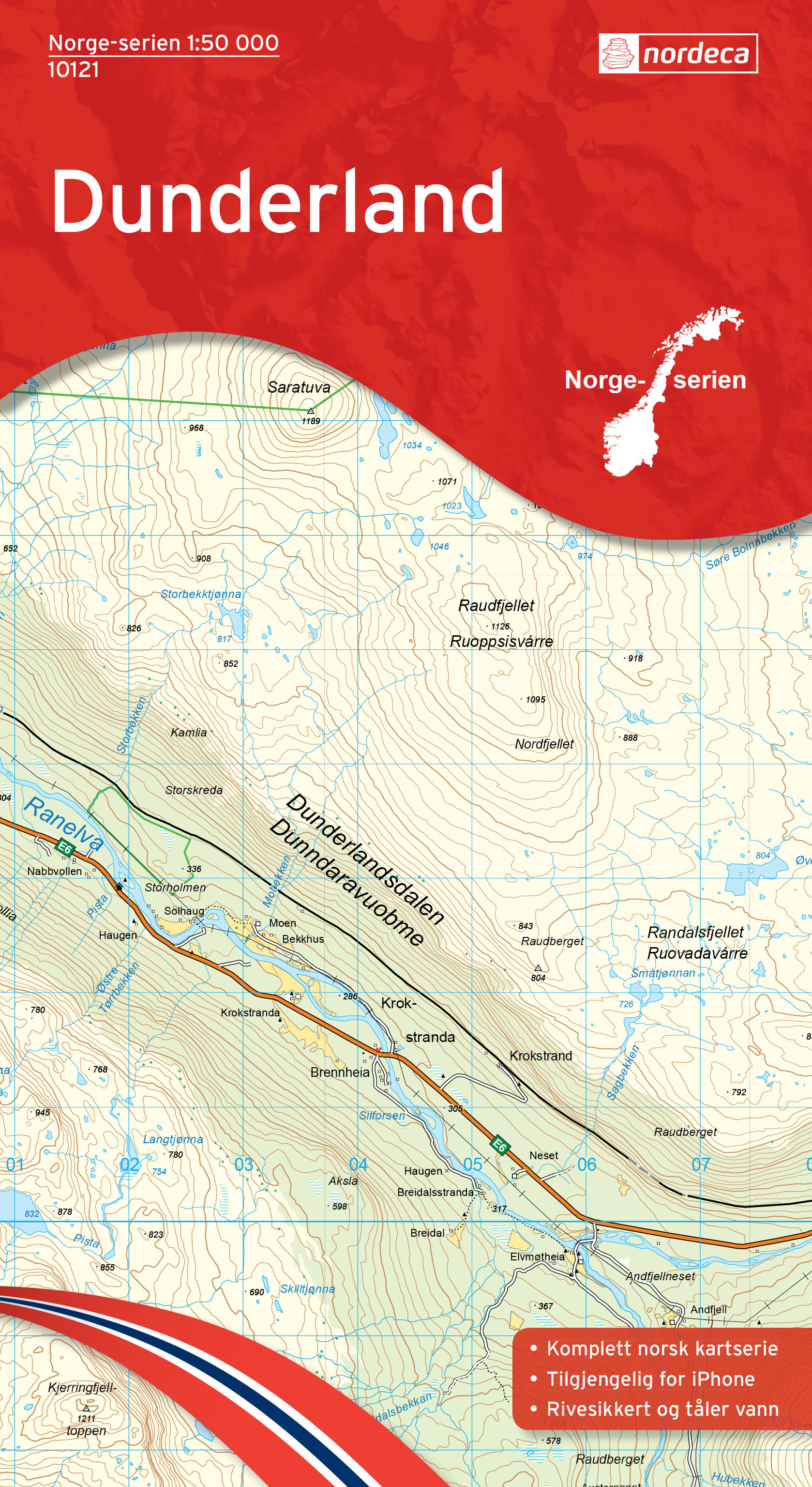 Online bestellen: Wandelkaart - Topografische kaart 10121 Norge Serien Dunderland | Nordeca