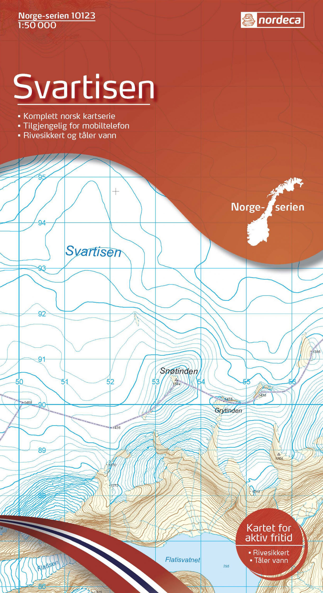 Online bestellen: Wandelkaart - Topografische kaart 10123 Norge Serien Svartisen | Nordeca