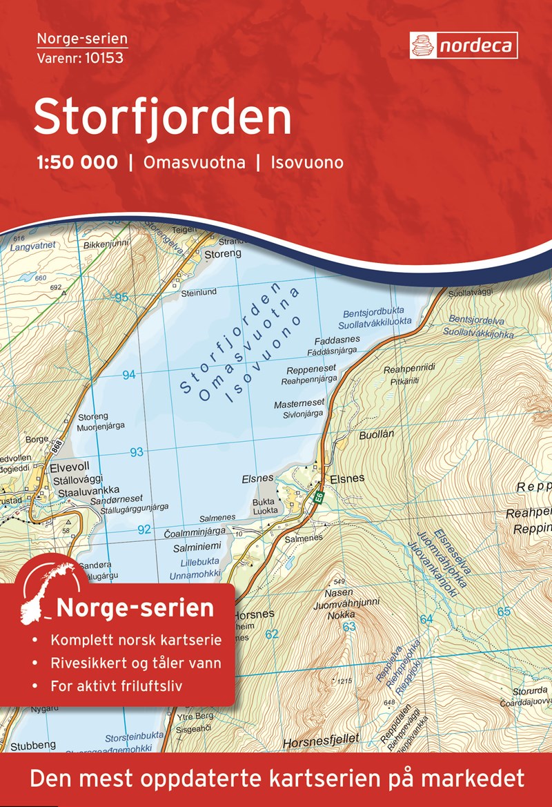 Online bestellen: Wandelkaart - Topografische kaart 10153 Norge Serien Storfjorden | Nordeca