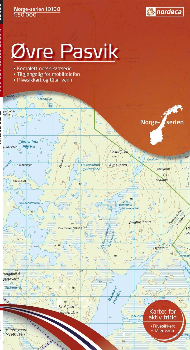 Online bestellen: Wandelkaart - Topografische kaart 10168 Norge Serien Øvre Pasvik | Nordeca