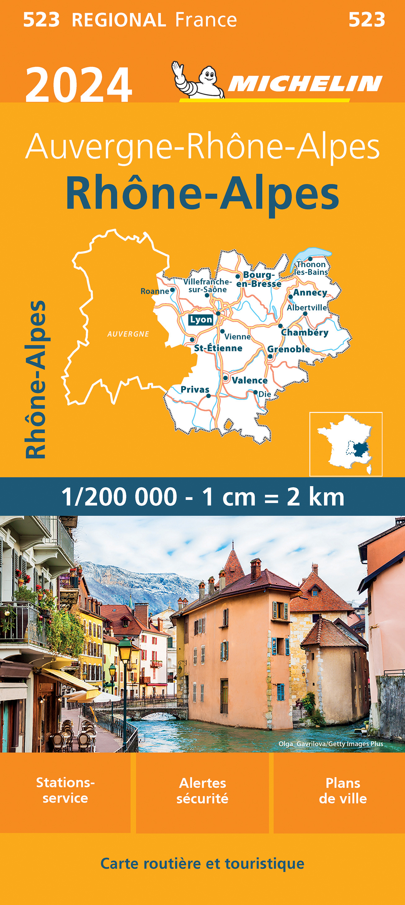 Online bestellen: Wegenkaart - landkaart 523 Rhône - Alpes , Alpen 2024 | Michelin