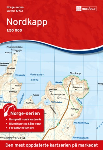 Online bestellen: Wandelkaart - Topografische kaart 10193 Norge Serien Nordkapp - Noordkaap | Nordeca