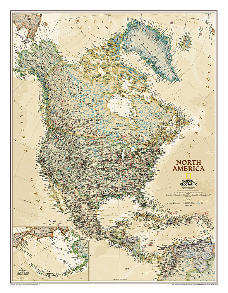 Wandkaart 20462 Noord Amerika,…