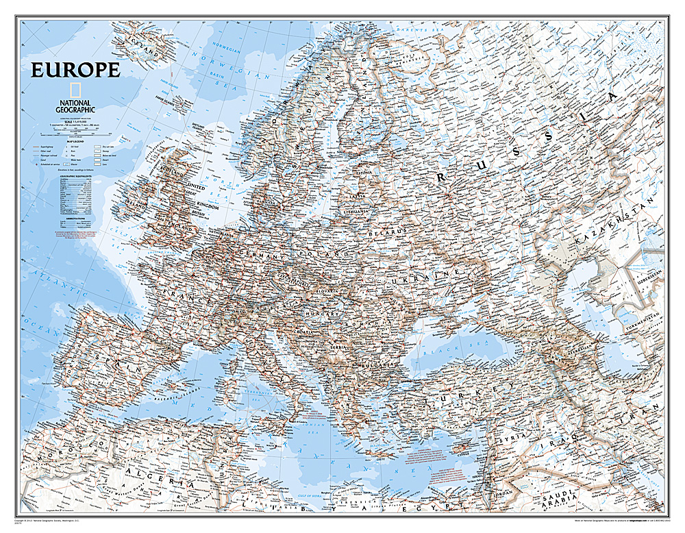 Wandkaart 20075 Europa, politi…