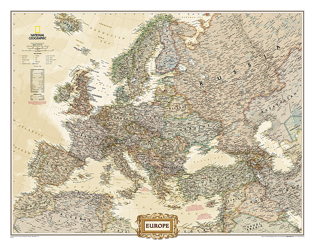 Wandkaart 20323 Europa, politi…