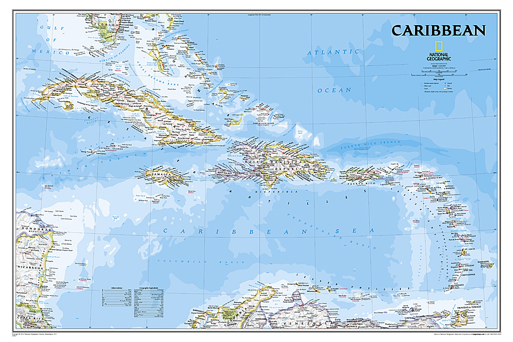 Wandkaart 20617 Caribbean - Ca…