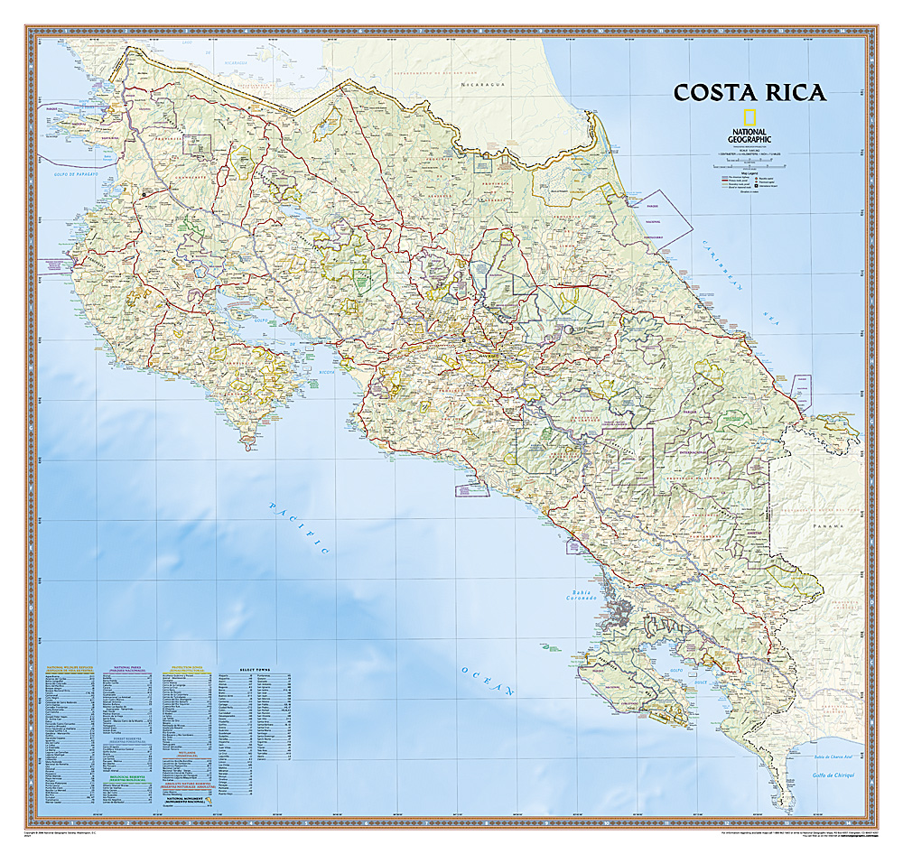 Wandkaart 20321 Costa Rica, 97…