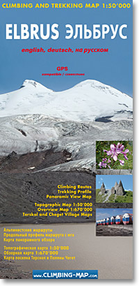 Online bestellen: Wandelkaart trekkingmap Elbrus | Climbing-map