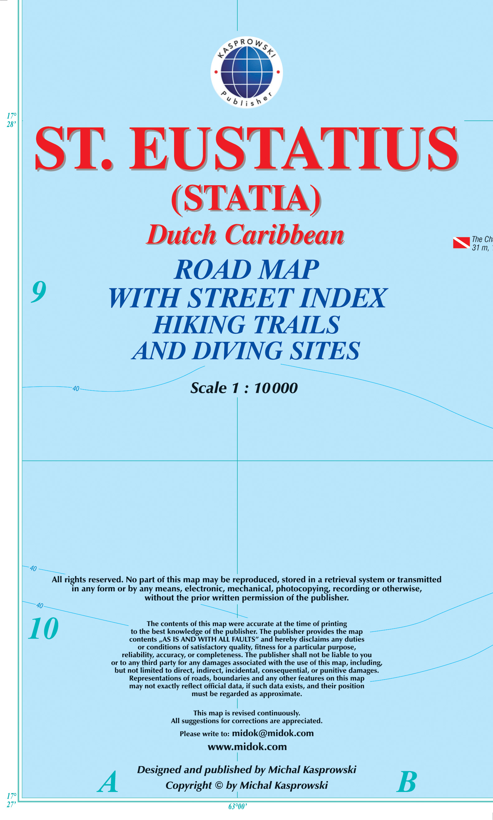 Online bestellen: Wandelkaart - Wegenkaart - landkaart St. Eustatius | Kasprowski Maps