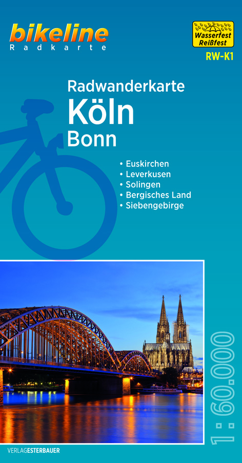 Online bestellen: Fietskaart K1 Bikeline Radkarte Köln - Bonn | Esterbauer