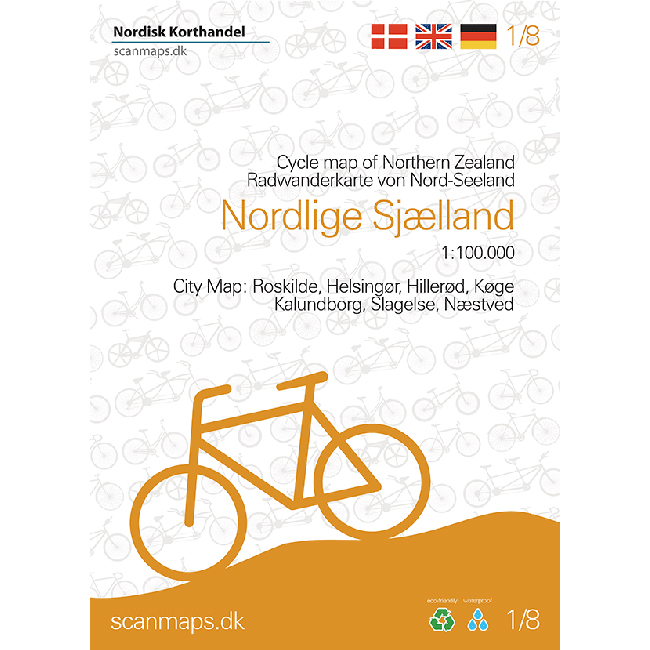 Fietskaart 1/8 Nordlige Sjaell…