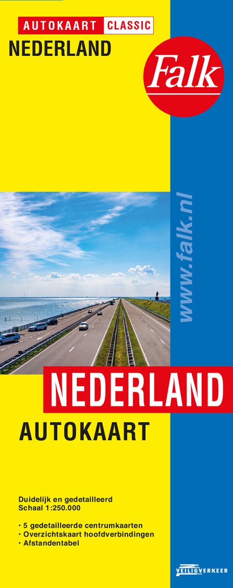 Online bestellen: Wegenkaart - landkaart Autokaart Classic Nederland | Falk