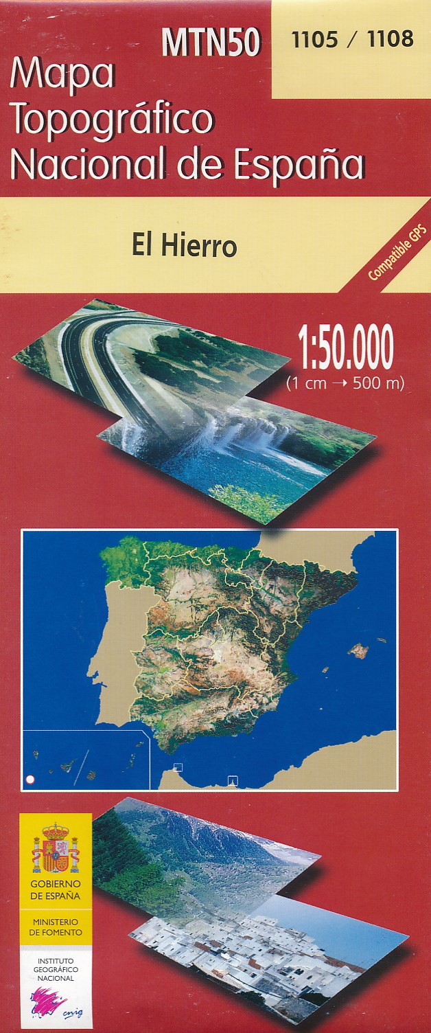 Online bestellen: Wandelkaart - Topografische kaart 1105/1108 El Hierro - Ferro | CNIG - Instituto Geográfico Nacional