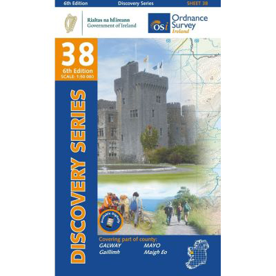 Online bestellen: Topografische kaart - Wandelkaart 38 Discovery Galway, Mayo (S CENT) | Ordnance Survey Ireland