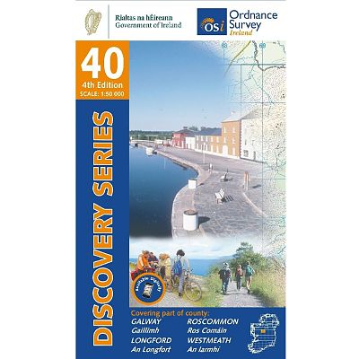 Online bestellen: Topografische kaart - Wandelkaart 40 Discovery Galway, Longford, Roscommon, Westmeath | Ordnance Survey Ireland