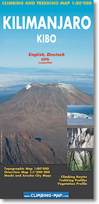 Online bestellen: Wandelkaart trekkingmap Kilimanjaro-Kibo | Climbing-map