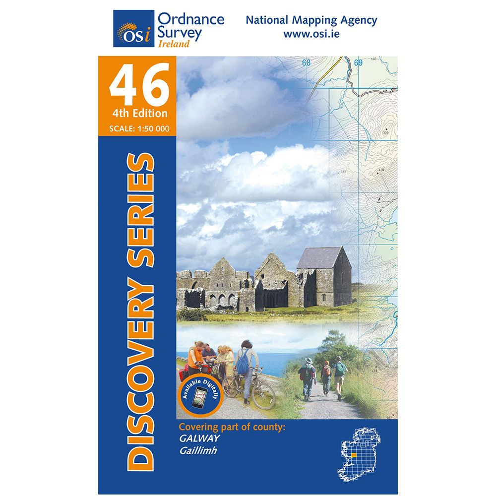 Online bestellen: Topografische kaart - Wandelkaart 46 Discovery Galway | Ordnance Survey Ireland