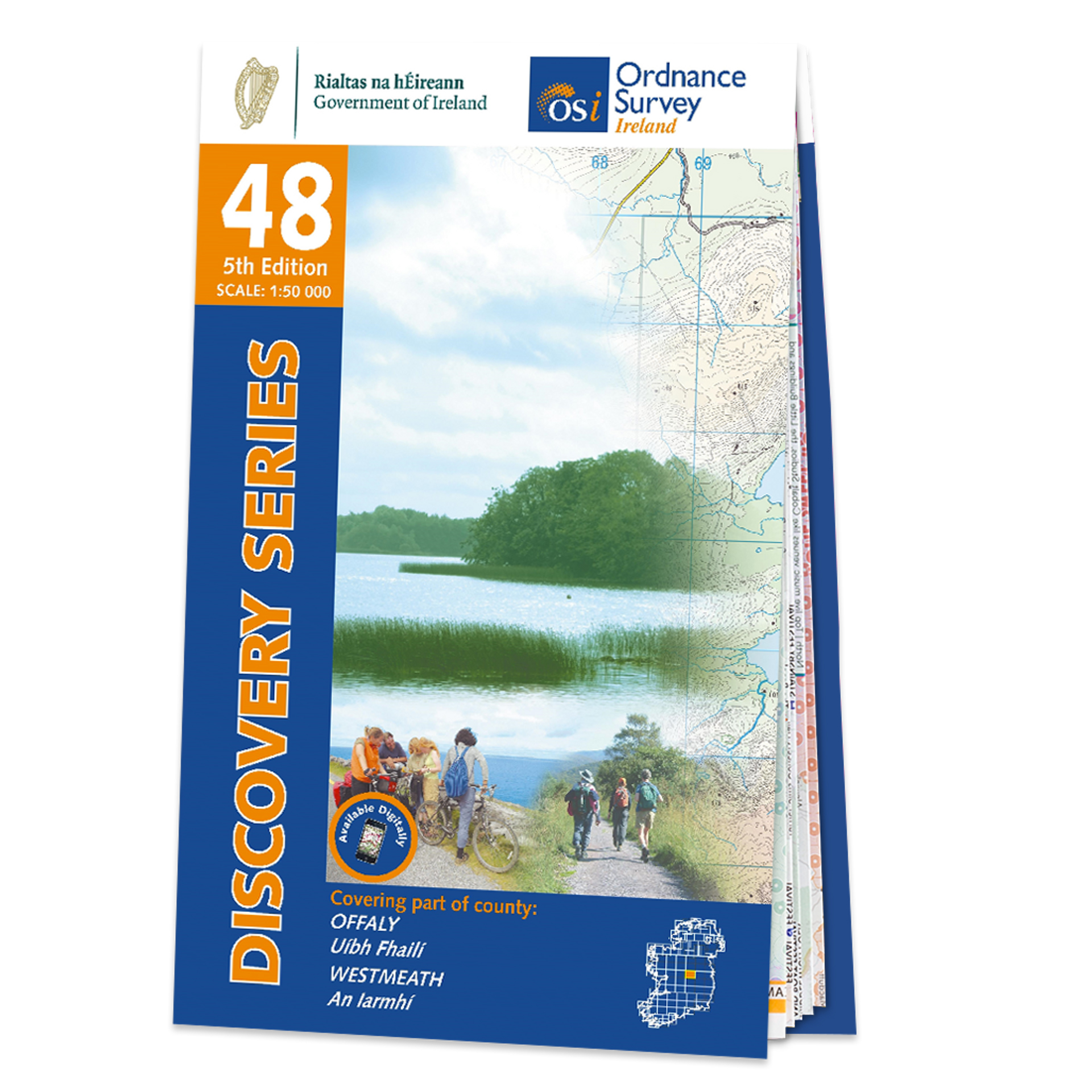 Online bestellen: Topografische kaart - Wandelkaart 48 Discovery Offaly, Westmeath | Ordnance Survey Ireland