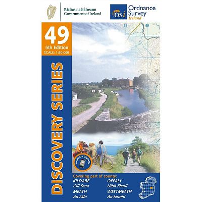 Online bestellen: Topografische kaart - Wandelkaart 49 Discovery Kildare, Meath, Offaly, Westmeath | Ordnance Survey Ireland