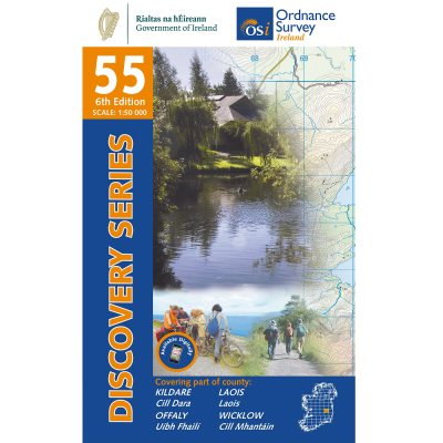 Online bestellen: Topografische kaart - Wandelkaart 55 Discovery Kildare, Laois, Offaly, Wicklow | Ordnance Survey Ireland