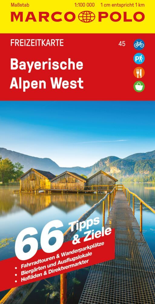 Online bestellen: Wegenkaart - landkaart 45 Marco Polo Freizeitkarte Bayerische Alpen west | MairDumont