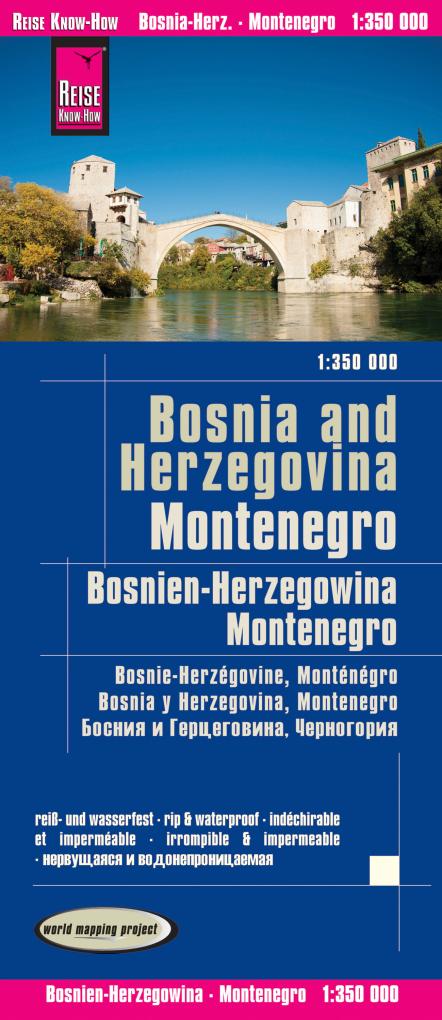 Online bestellen: Wegenkaart - landkaart Bosnien-Herzegowina, Montenegro - Bosnië-Herzegovina | Reise Know-How Verlag