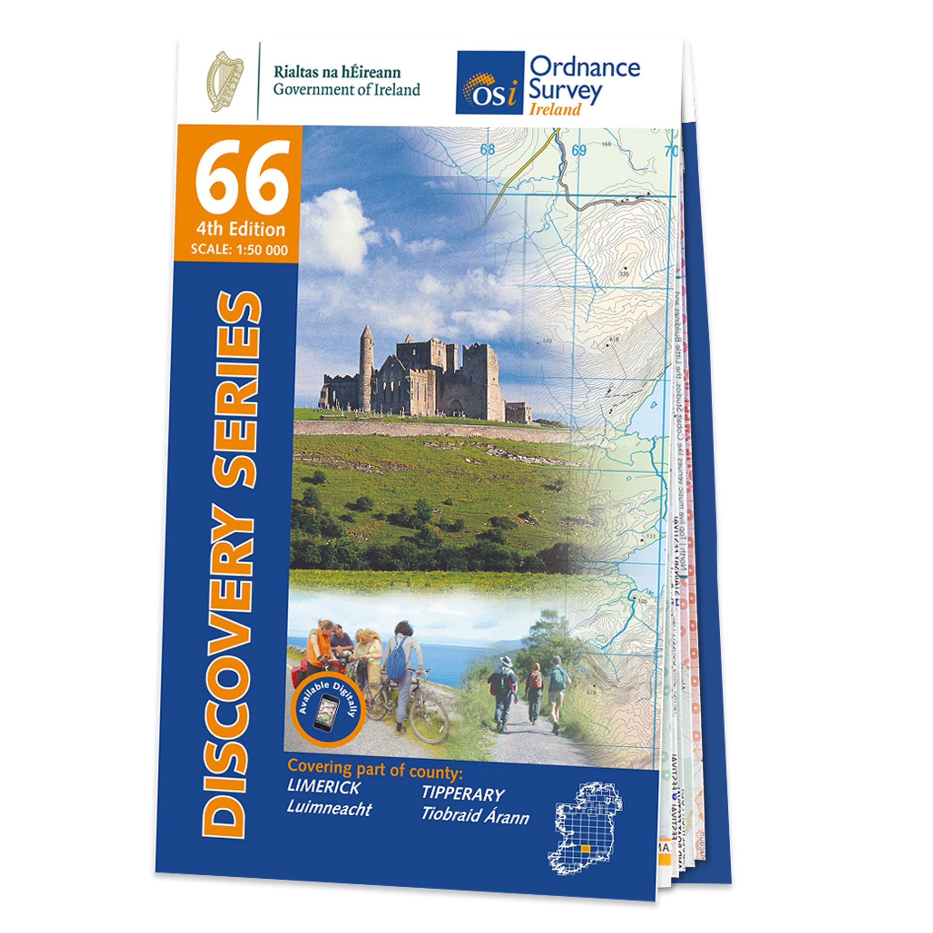 Online bestellen: Topografische kaart - Wandelkaart 66 Discovery Tipperary, Limerick | Ordnance Survey Ireland