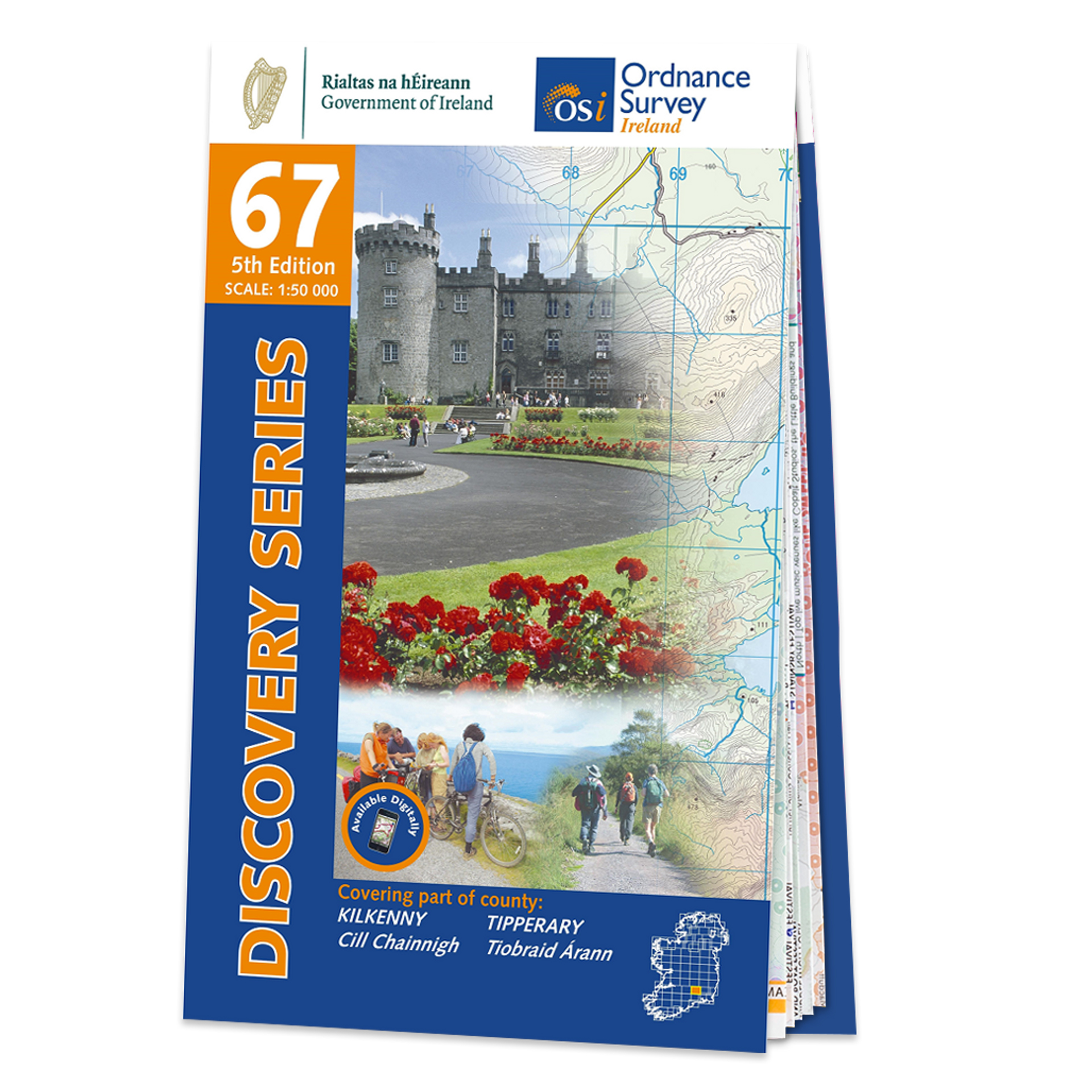 Online bestellen: Topografische kaart - Wandelkaart 67 Discovery Kilkenny, Tipperary | Ordnance Survey Ireland