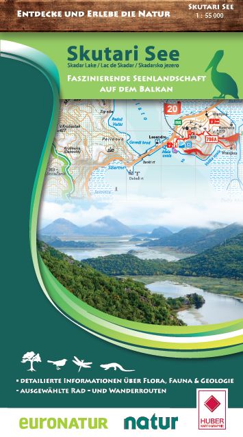 Online bestellen: Wandelkaart Skutari See National Park - Meer van Shkodër - Skadarmeer - Lake Skadar | Huber Verlag