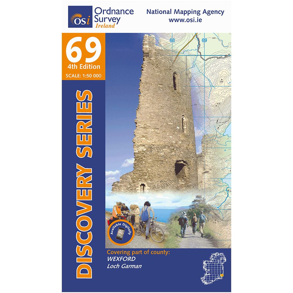 Online bestellen: Topografische kaart - Wandelkaart 69 Discovery Wexford | Ordnance Survey Ireland