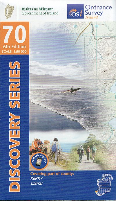 Online bestellen: Topografische kaart - Wandelkaart 70 Discovery Kerry | Ordnance Survey Ireland