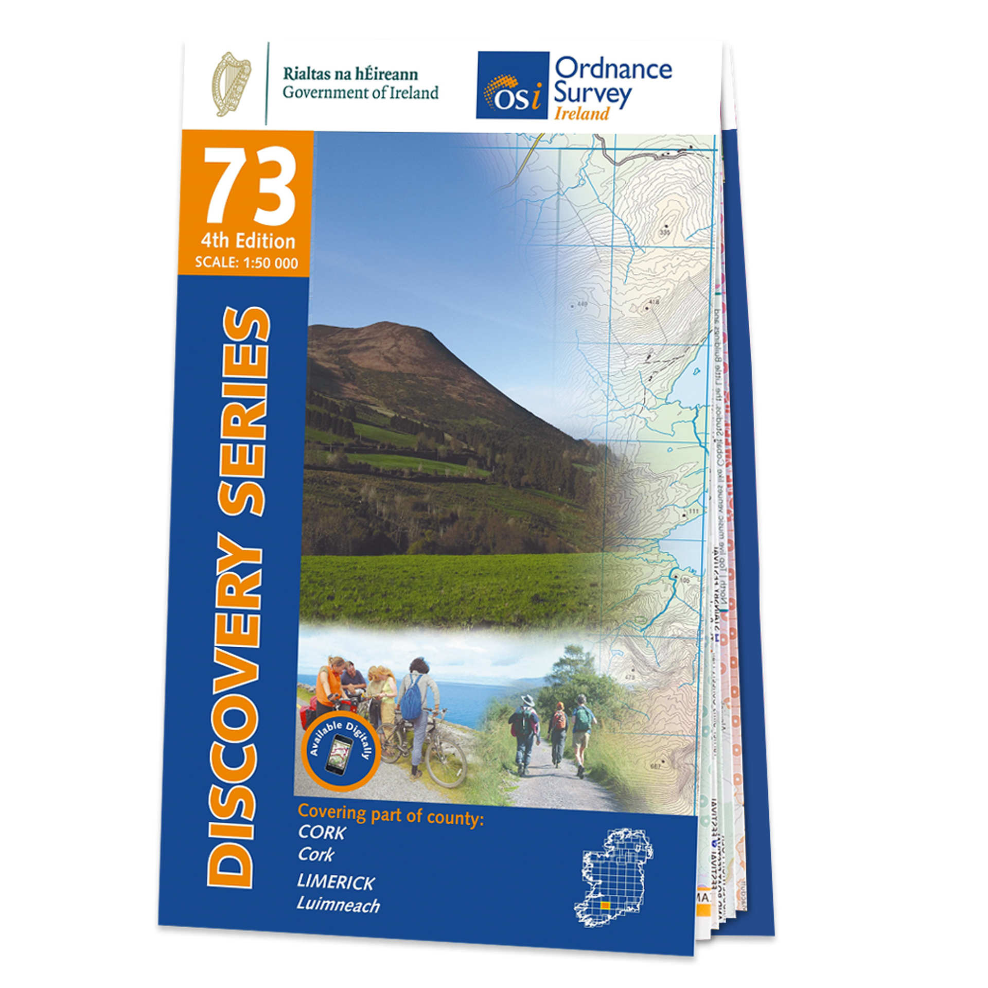 Online bestellen: Topografische kaart - Wandelkaart 73 Discovery Ierland discovery map Cork, Limerick | Ordnance Survey Ireland