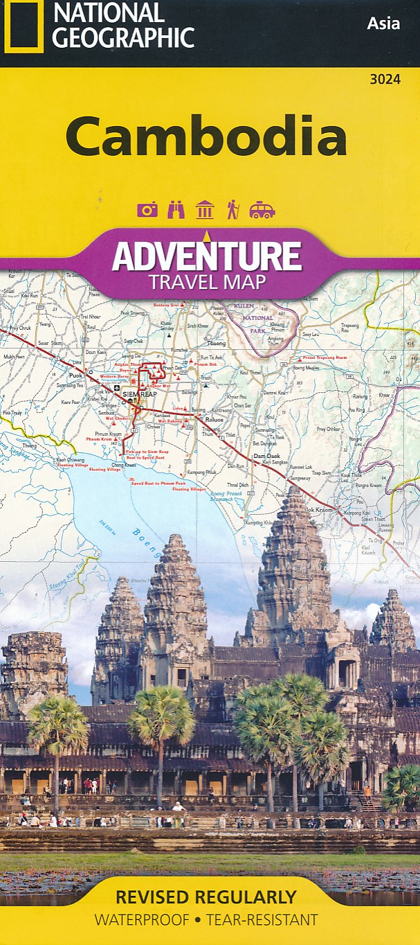 Online bestellen: Wegenkaart - landkaart 3024 Adventure Map Cambodia - Cambodja | National Geographic