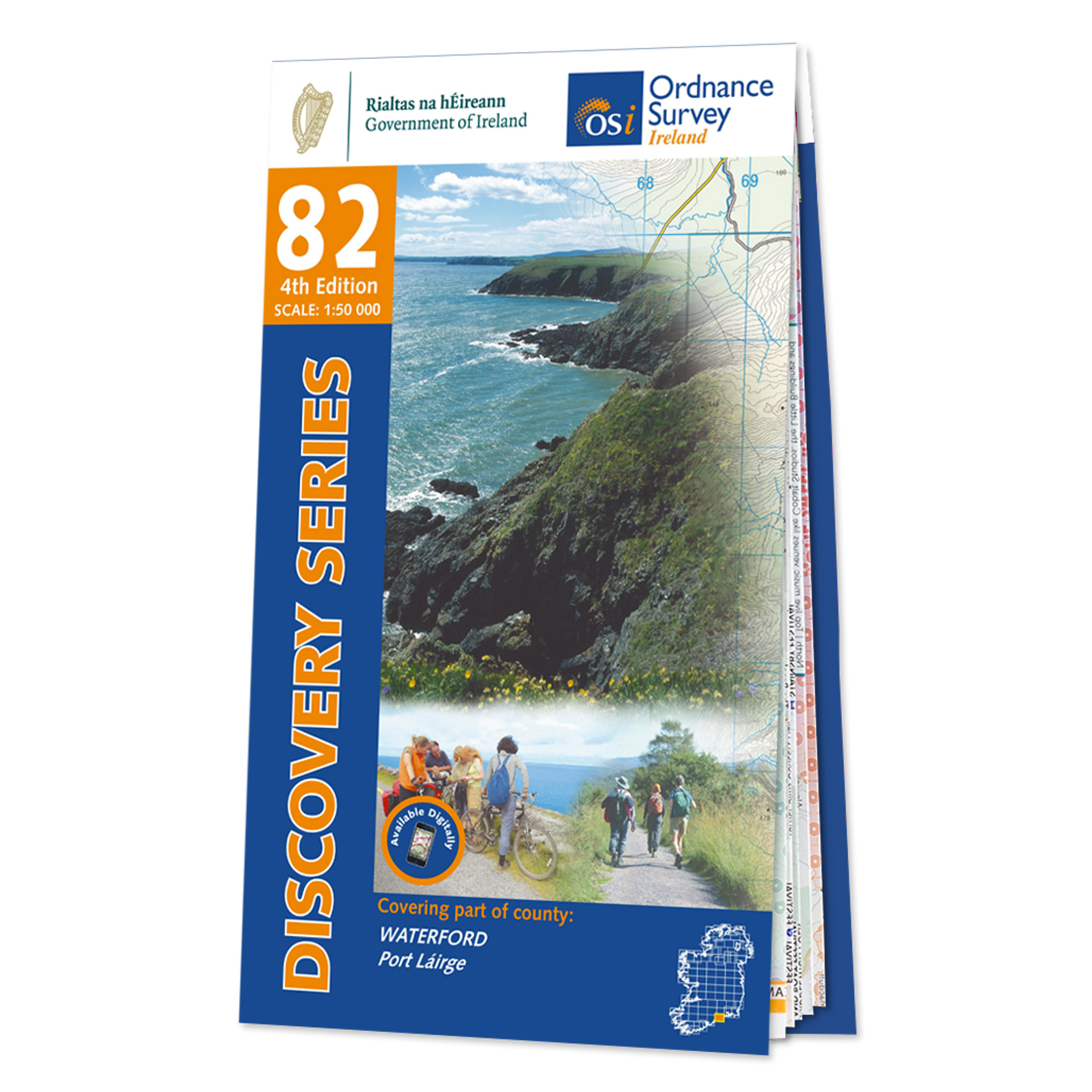 Online bestellen: Topografische kaart - Wandelkaart 82 Discovery Waterford | Ordnance Survey Ireland