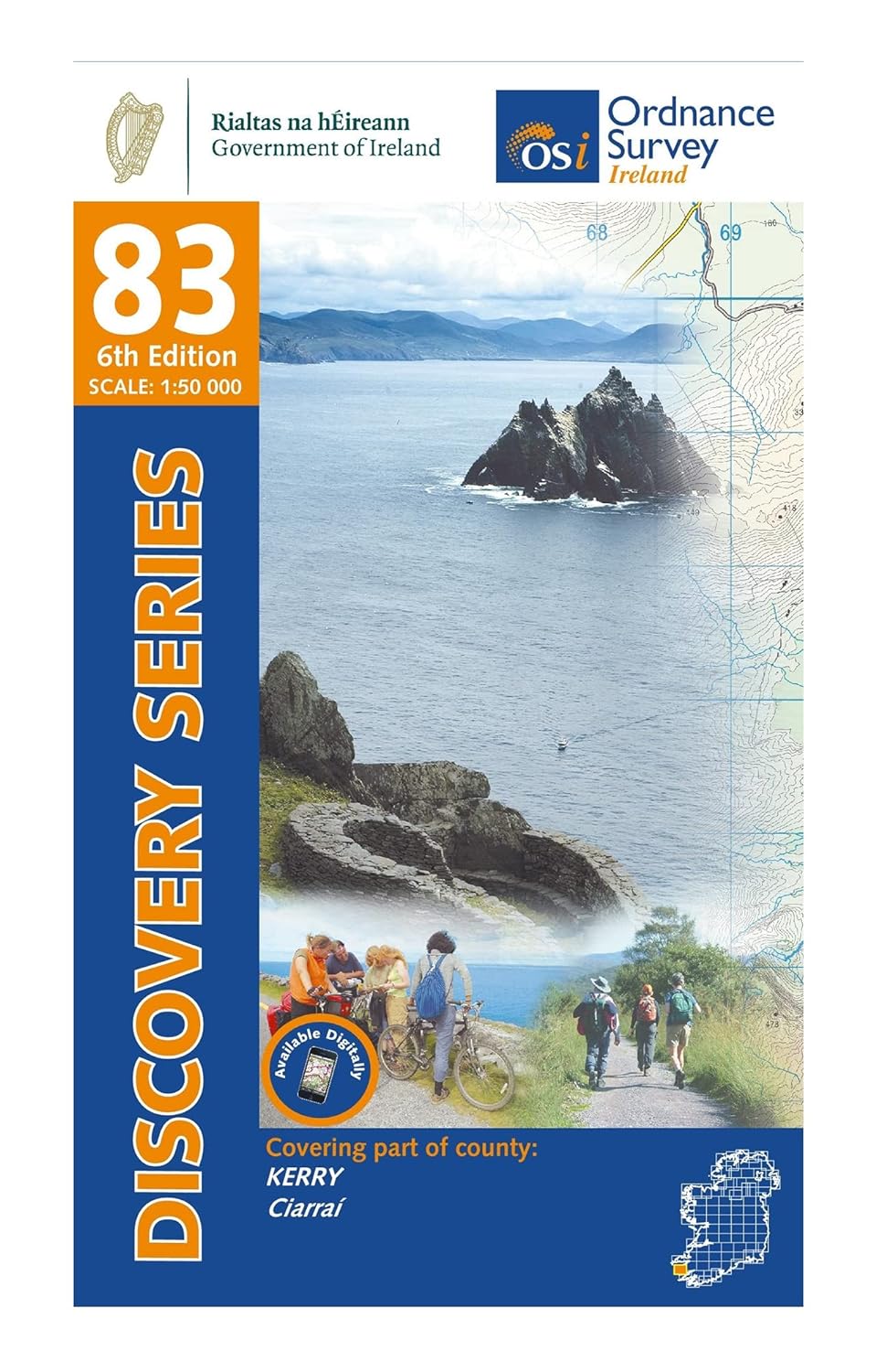 Online bestellen: Topografische kaart - Wandelkaart 83 Discovery Kerry (Caherciveen) | Ordnance Survey Ireland