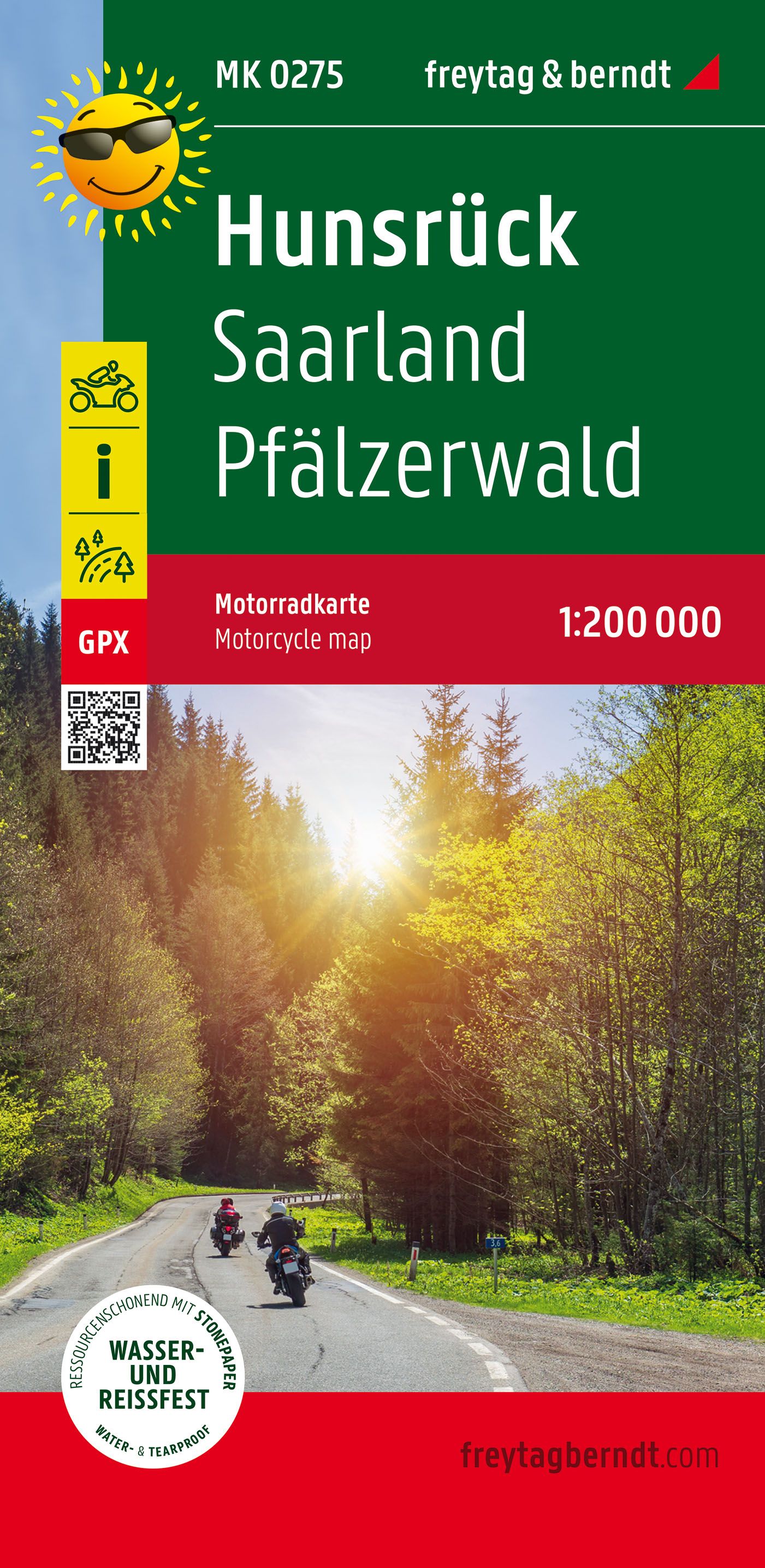 Online bestellen: Wegenkaart - landkaart 275 Motorkarte Hunsrück - Saarland - Pfälzerwald | Freytag & Berndt